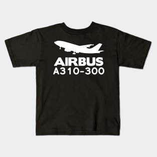 Airbus A310-300 Silhouette Print (White) Kids T-Shirt